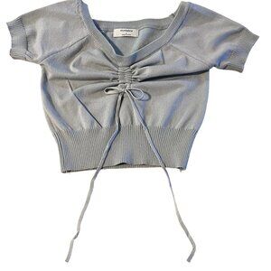 THINKABLE, LIGHT GRAY, MEDIUM, CROP TOP, MIDRIFF TOP